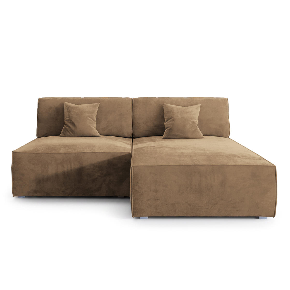 ROHOVÁ SEDAČKA FIORO béžová - šedá/béžová, dřevo/textil (204/148cm) - MASSENO