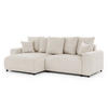 ECKSOFA Calma mit Schlaffunktion und Bettkasten im Bumpy-Design aus weichem Beige Chenille-Stoff - Ottomane links - Beige/Schwarz, Holz/Kunststoff (140/239cm) - S-Style Möbel