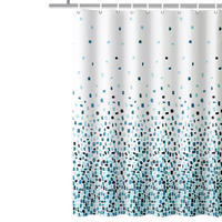 DUSCHVORHANG Mosaik Muster Blau für Badewanne und Badezimmer waschbar schimmelresistent antibakteriell 180 x 180 cm - Blau, Textil (180/180cm) - MCBOSON