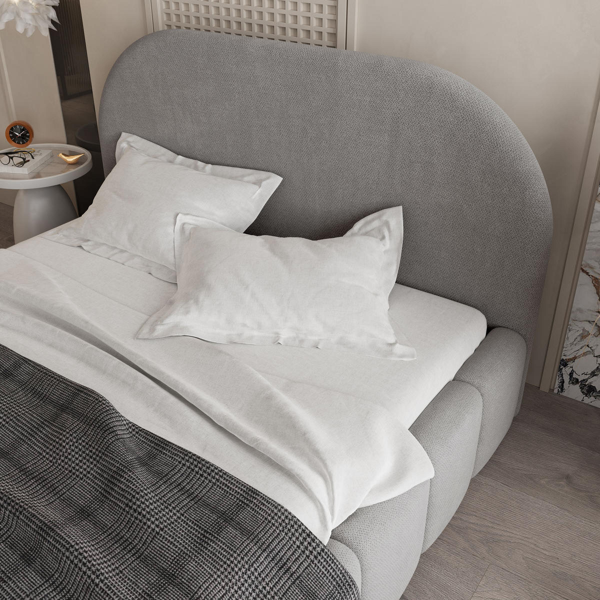 POLSTERBETT FLUSSO 200x200 cm mit Bettkästen - Grau - Grau, Holz (200/200cm) - MASSENO