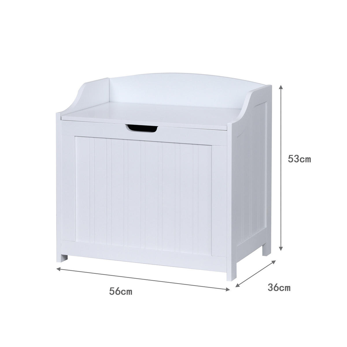 WÄSCHETRUHE - Weiß, Holzwerkstoff (56/53/36cm) - Relaxdays