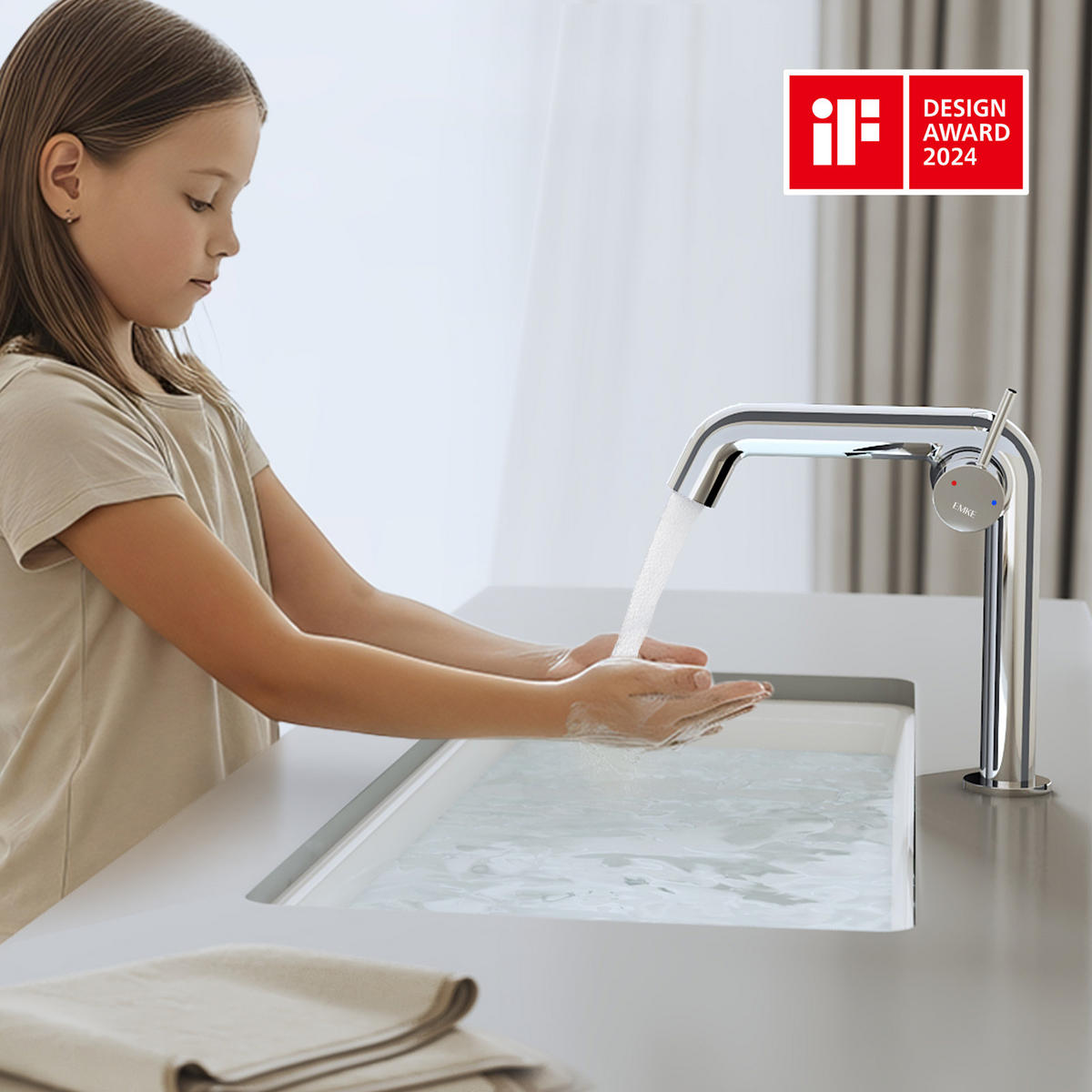 WASCHTISCHARMATUR Ventilkernzertifizierung Chrom 15cm - Chromfarben, Metall (20/7.6/22.2cm) - EMKE