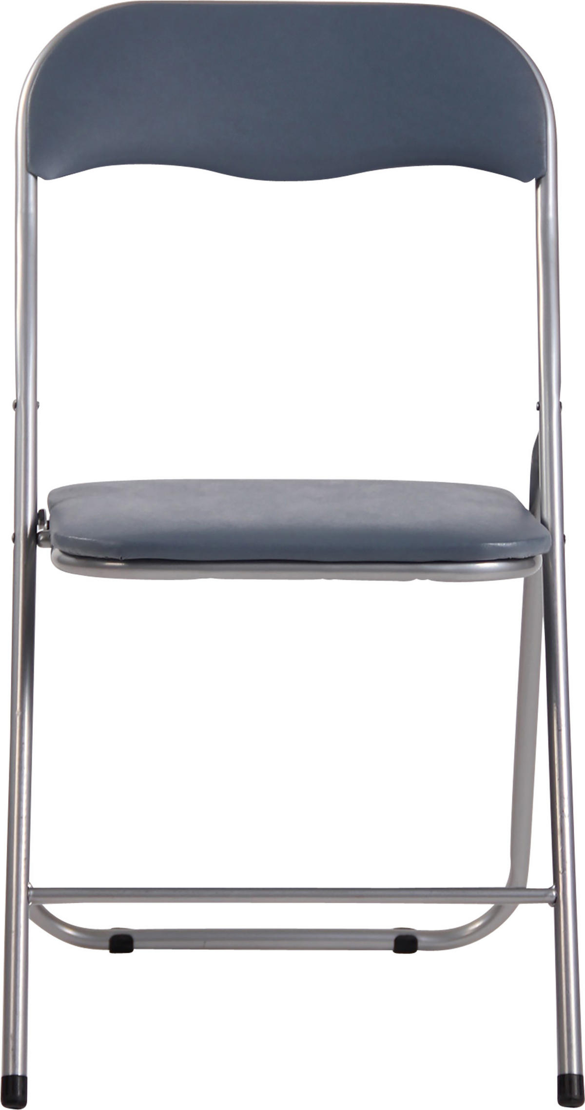 BESUCHERSTUHL Lederlook grau/silber - Silberfarben/Grau, Textil/Metall (45/78/45cm) - CLP