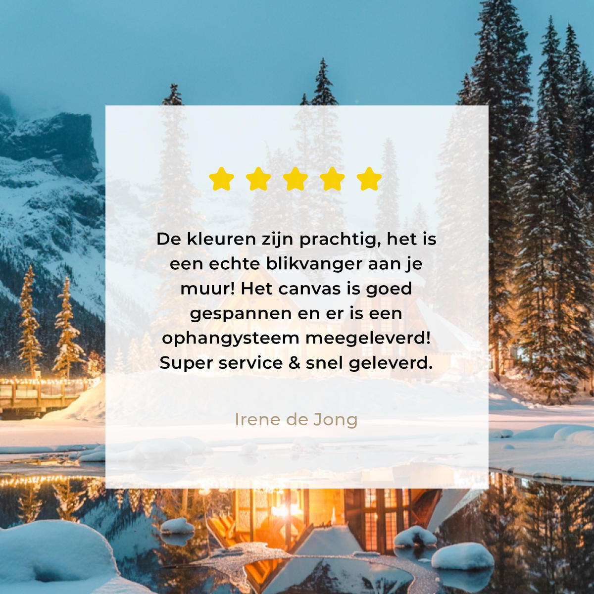 LEINWANDBILD Winterlandschaft - Natur - Haus - Berge - Schnee Deko Wohnzimmer 20x20 cm - Hellblau, Textil (20/20cm) - MuchoWow