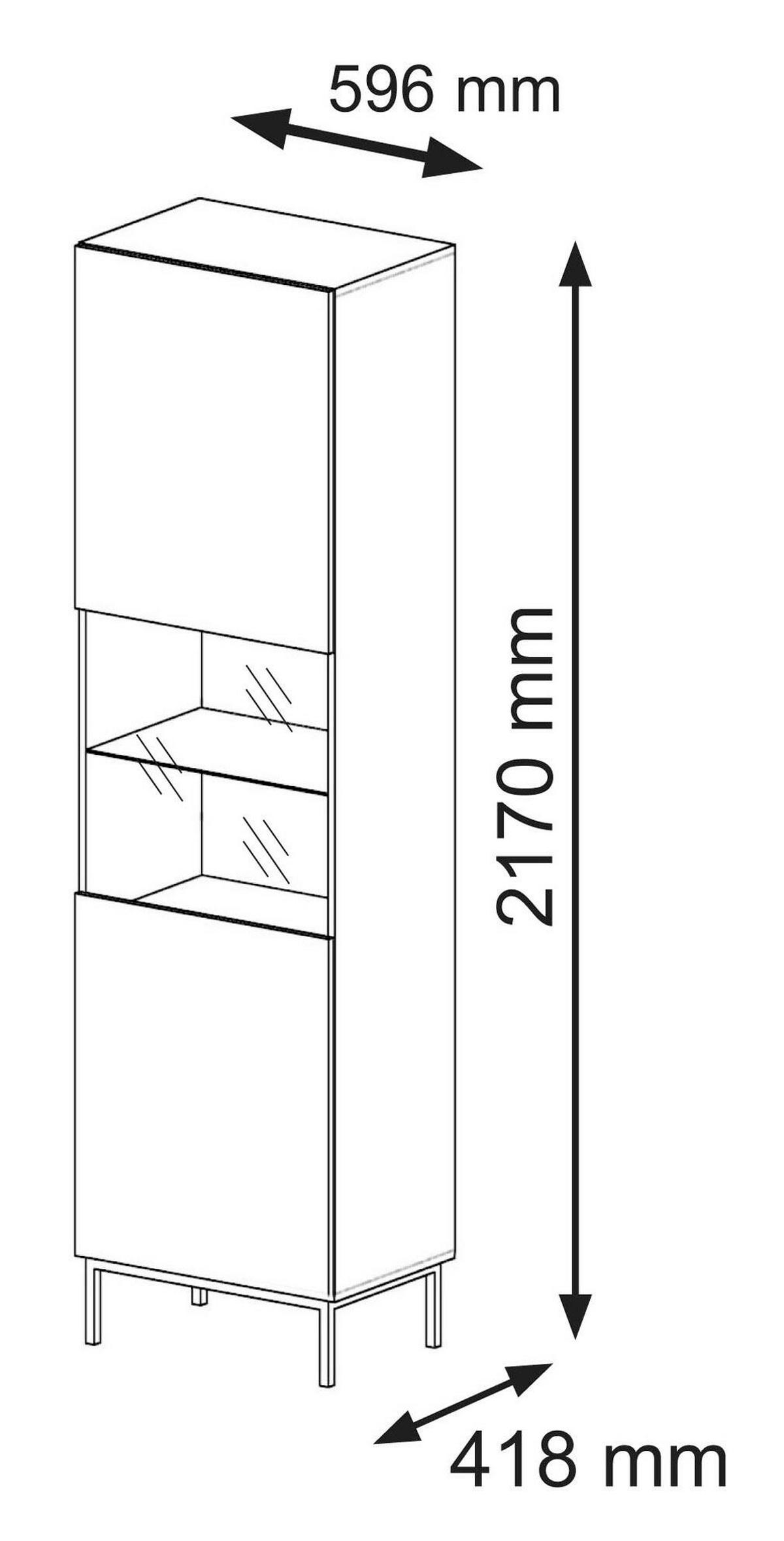 VITRINENSCHRANK SCHWARZ - Schwarz, Holzwerkstoff (60/217/42cm) - FURNLUX