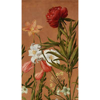 FOTOTAPETE Gemalte Blumen 280x159cm - Terracotta, Papier/Kunststoff (159/1cm) - Sublime
