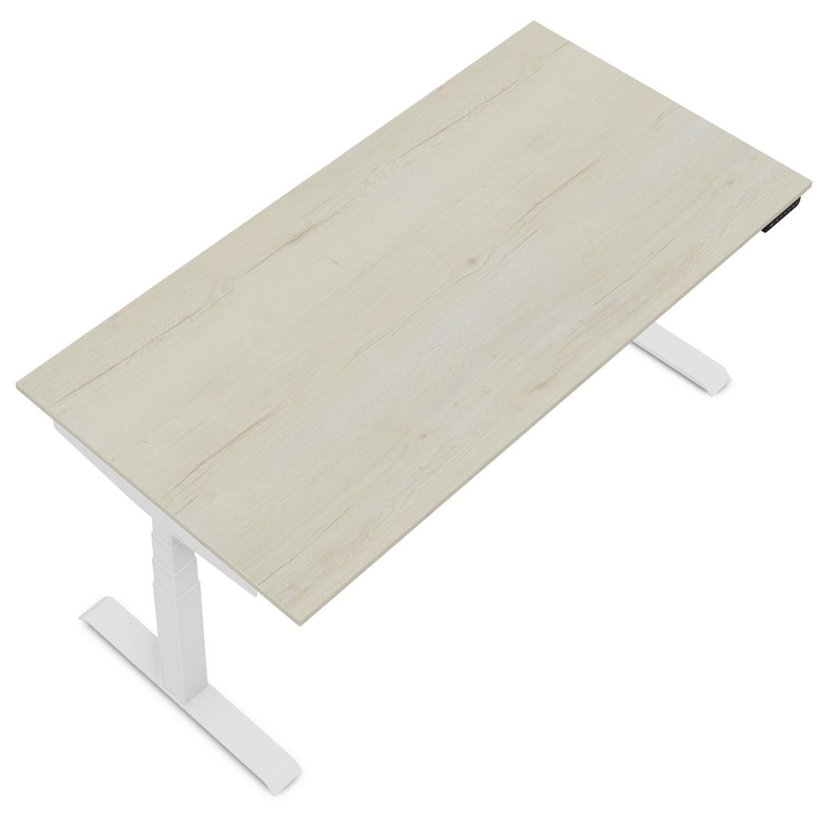 SCHREIBTISCH Elektrisch Höhenverstellbarer Familien Schreibtisch Pitino Eiche Polar Signalweiß 160/70/52.5-121cm - Eiche Bianco/Weiß, Holzwerkstoff/Metall (70/160/121cm) - ASSMANN