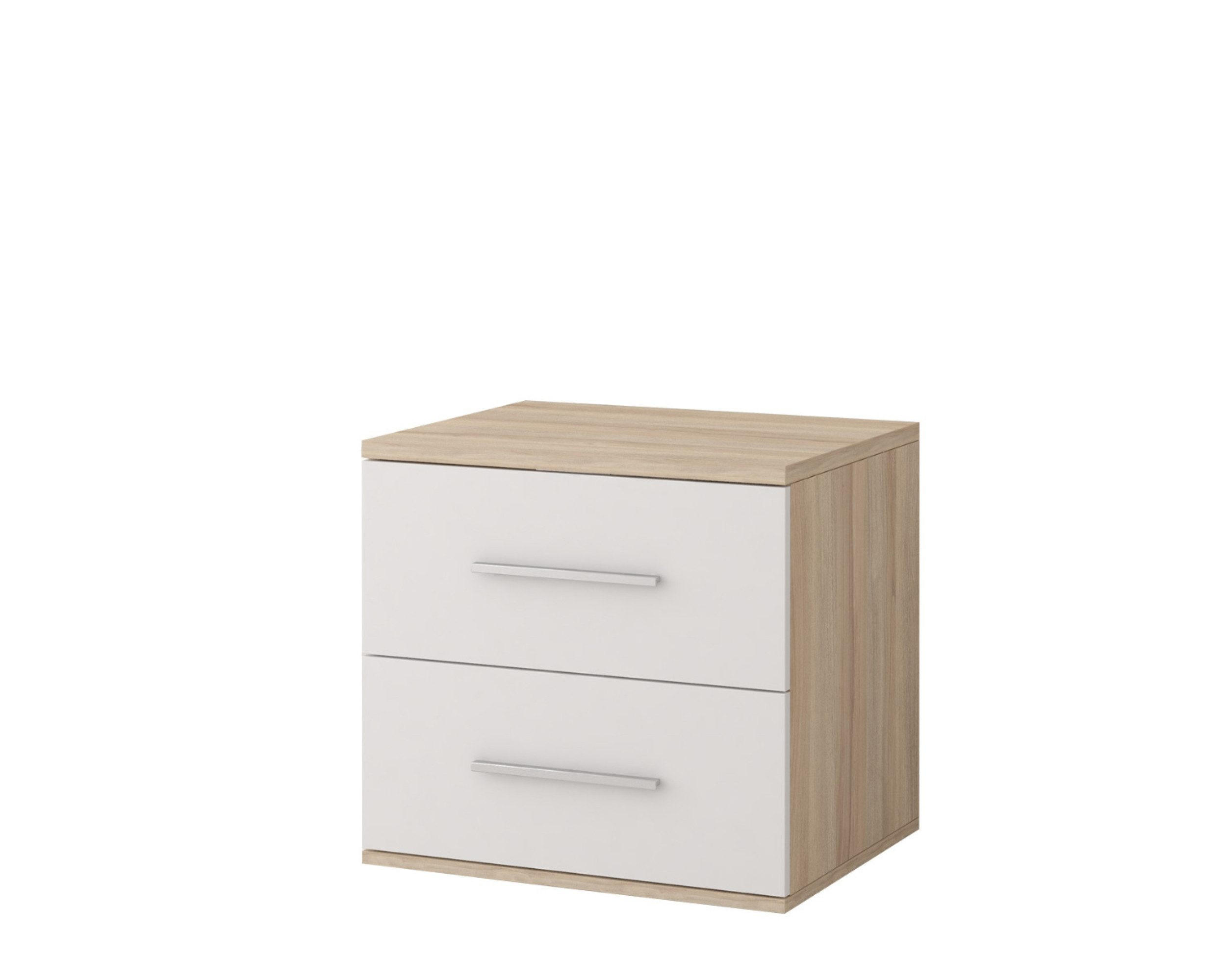 KINDER-NACHTTISCH OLMO 22 55/44/51 Weiß/Sonoma Eiche - Weiß/Sonoma Eiche, Holzwerkstoff (55/51/44cm) - Deine Möbel 24