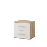 KINDER-NACHTTISCH OLMO 22 55/44/51 Weiß/Sonoma Eiche - Weiß/Sonoma Eiche, Holzwerkstoff (55/51/44cm) - Deine Möbel 24
