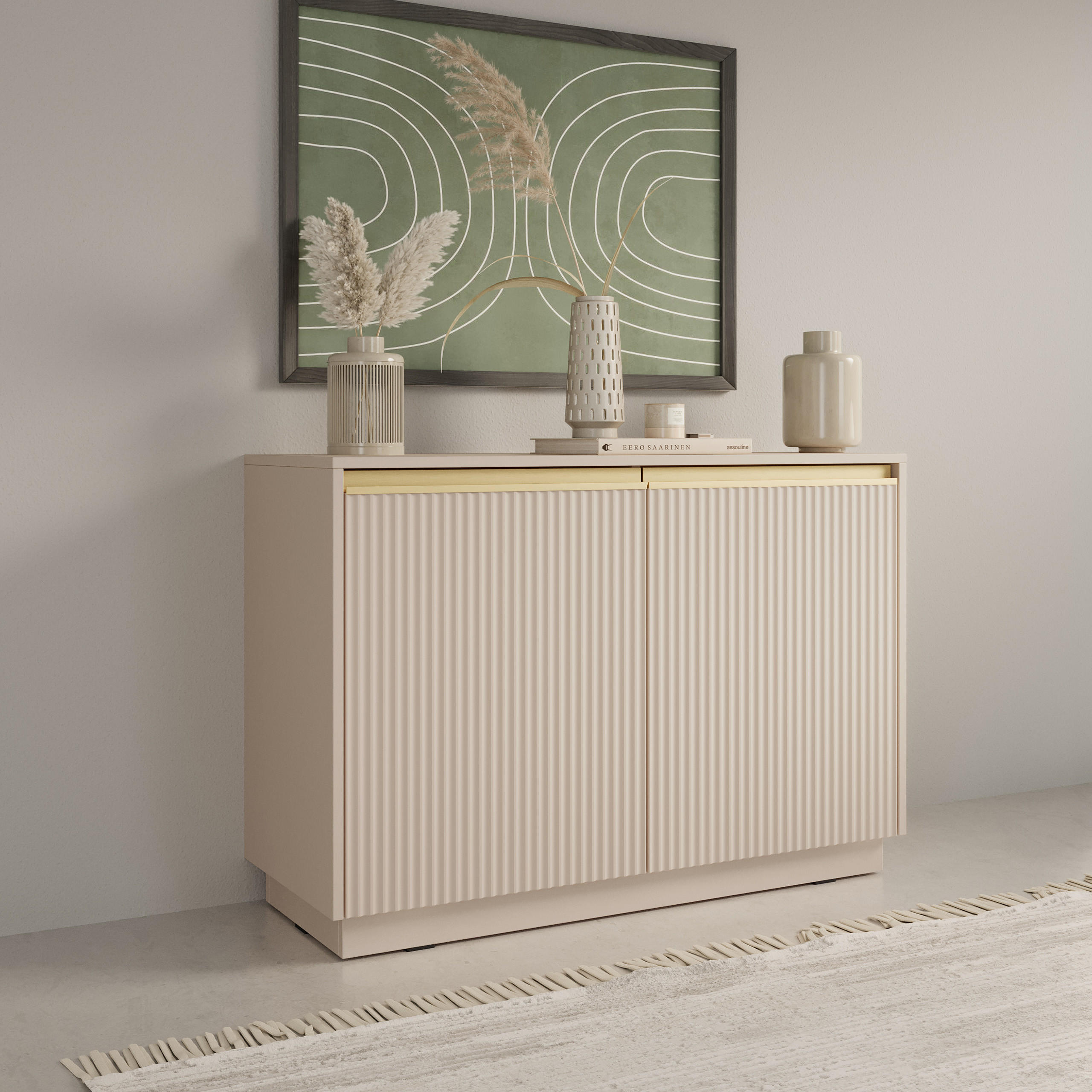 KOMMODE MAESTRO 104/72/39 cm mit 2 Türen Beige - Beige, Holzwerkstoff (104/72/39cm) - MASSENO
