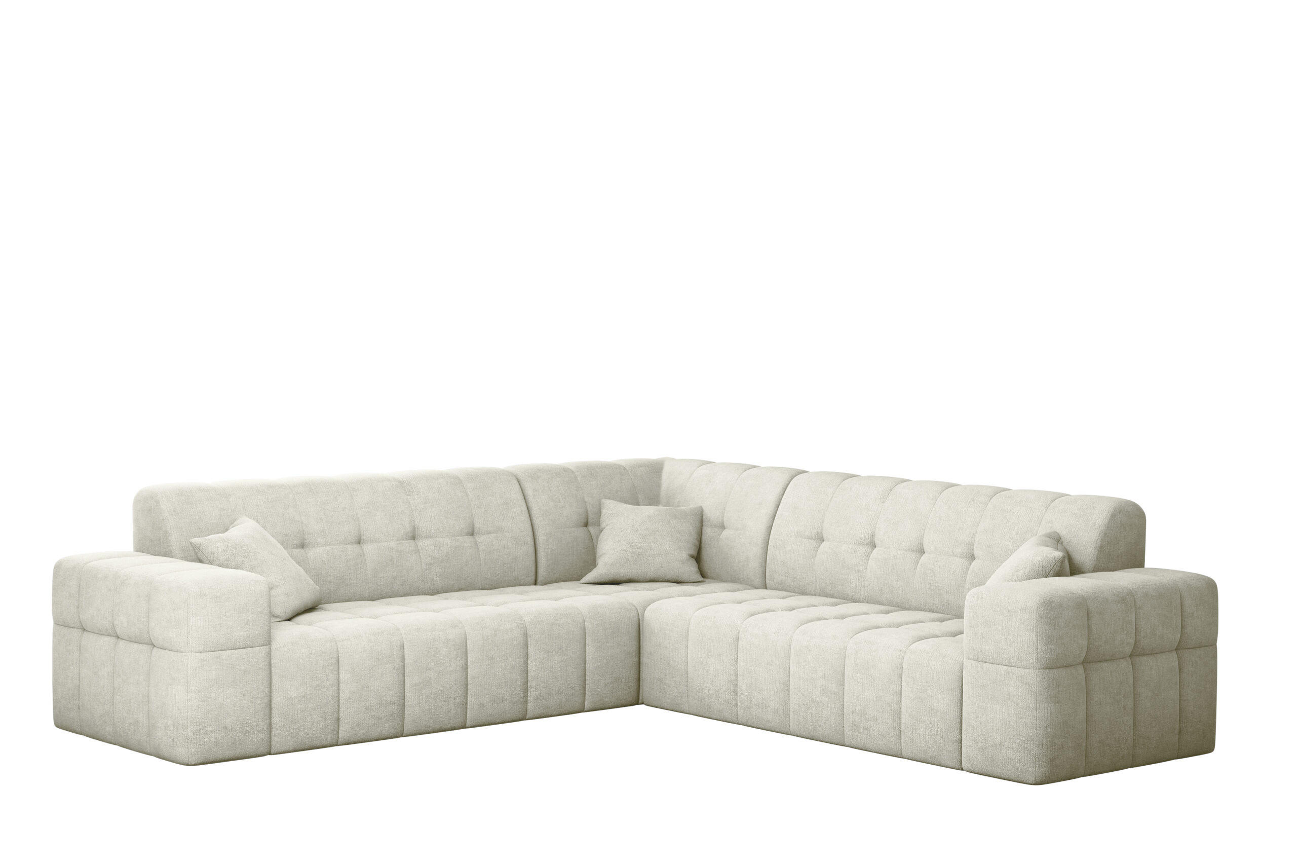 ECKSOFA Corner NIMES Stoff Perfect Harmony Creme - Creme, Holz (246/246cm) - Kaiser Möbel