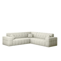ECKSOFA Corner NIMES Stoff Perfect Harmony Creme - Creme, Holz (246/246cm) - Kaiser Möbel