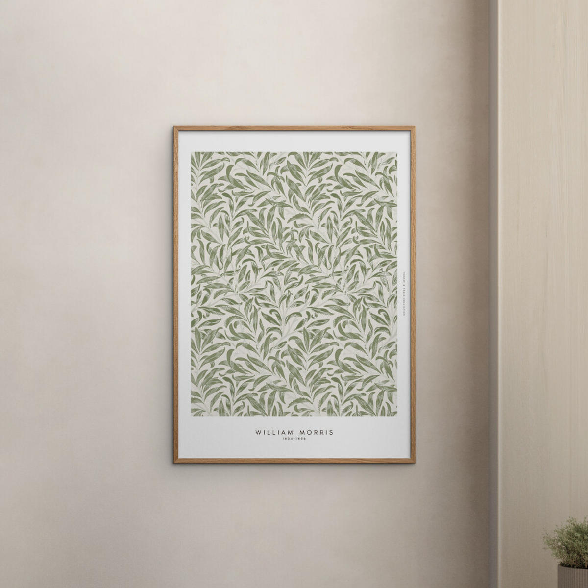 POSTER mit Rahmen William Morris - Leaves - Eichefarben/Grün, Holz/Papier (50/70cm) - Poster&Frame
