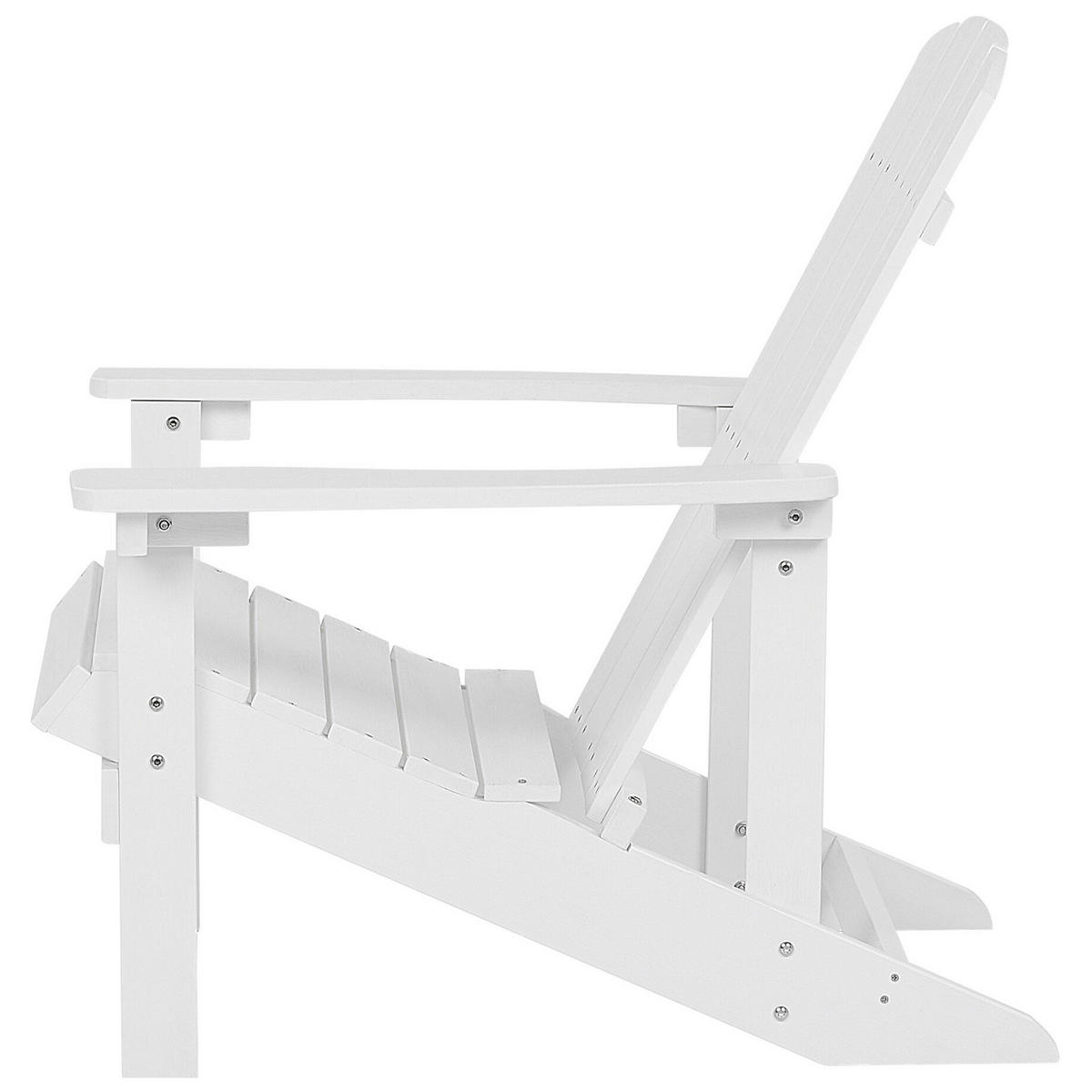 GARTENSTUHL Kunstholz weiß Adirondack - Weiß, Kunststoff (75/88/88cm) - Beliani