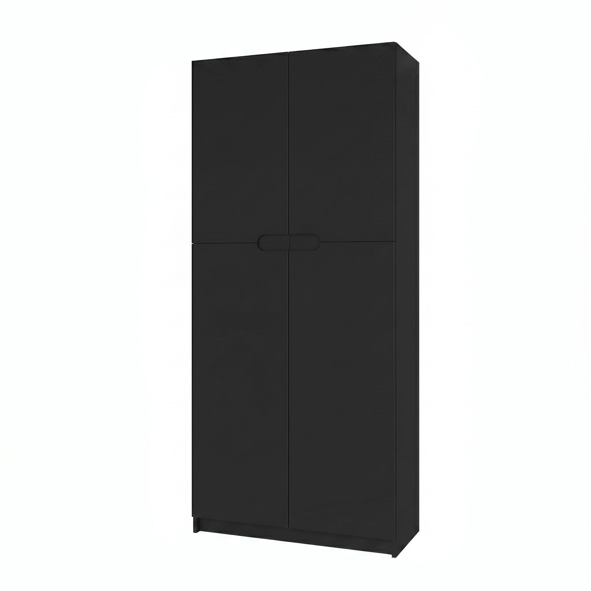 UREDSKI ormar Logan V1 Crna mat/Crna mat (82 x 184 x 37 cm) - crna, drvni materijal (82/184/37cm) - Vladon