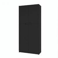 UREDSKI ormar Logan V1 Crna mat/Crna mat (82 x 184 x 37 cm) - crna, drvni materijal (82/184/37cm) - Vladon