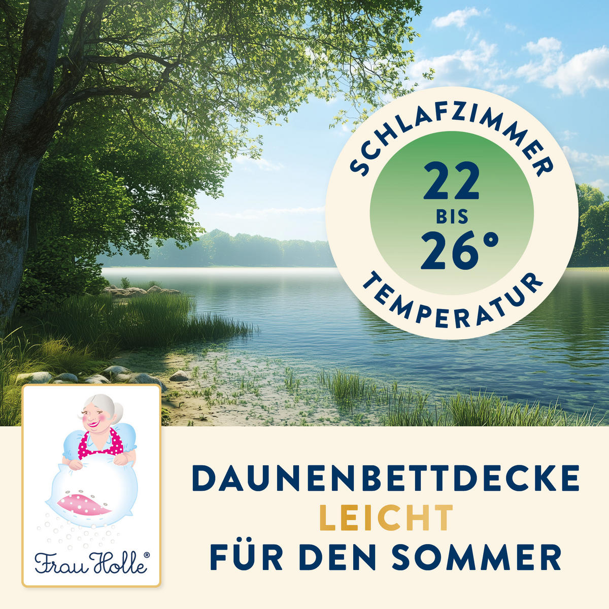 SOMMERBETTDECKE PRIMA Gänsedaunen leicht - Weiß, Naturmaterialien/Textil (200/220cm) - Frau Holle