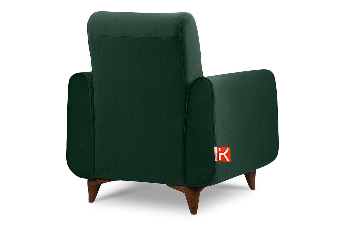 SESSEL GUSTAVO mit Armlehnen, dunkelgrün - Dunkelgrün/Braun, Holz/Holzwerkstoff (83/95/92cm) - KONSIMO®