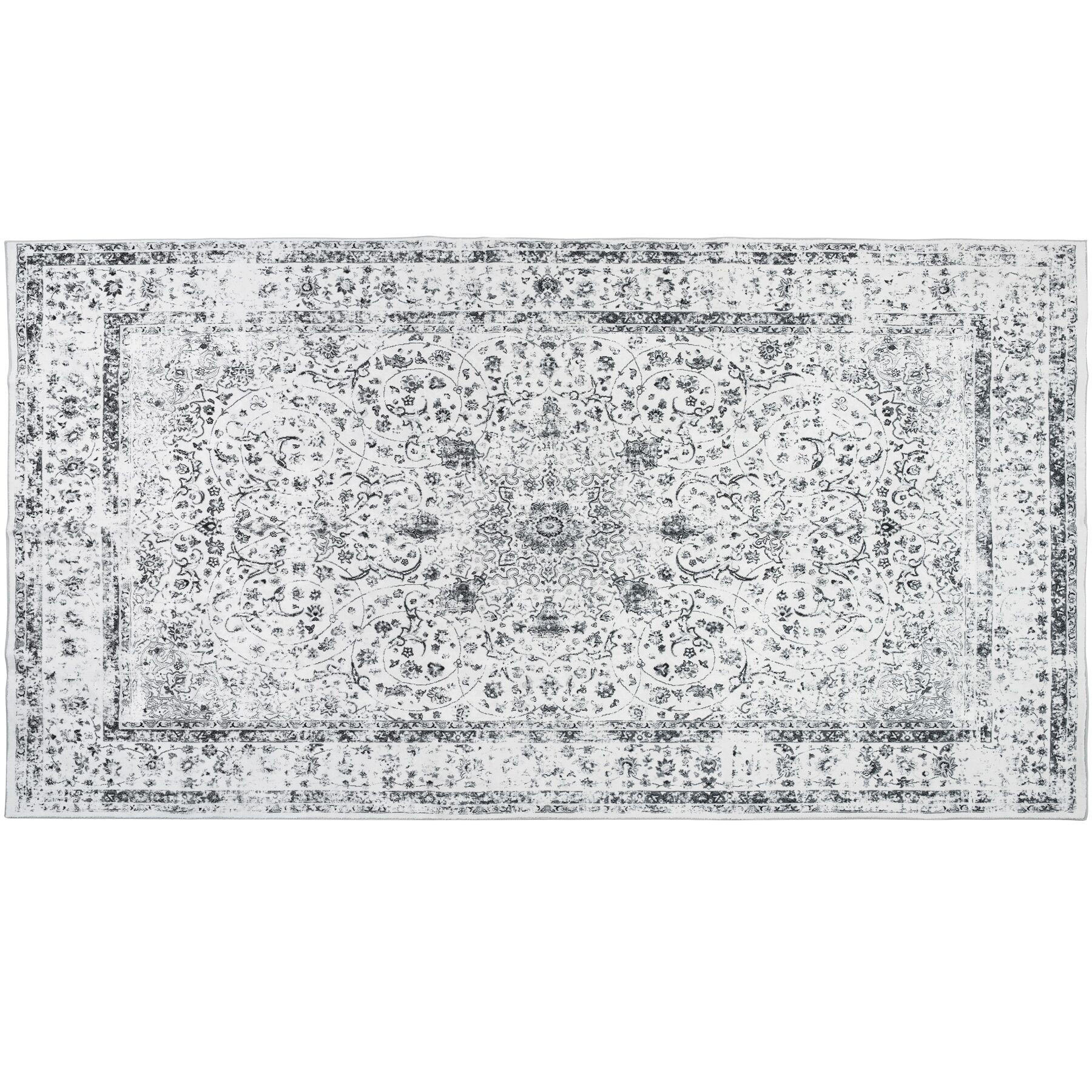 TEPPICH Vintage Design Aliya,rutschfeste Unterseite,grau - Grau, Kunststoff (80/150cm) - tectake