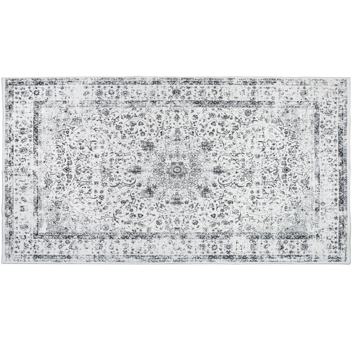 TEPPICH Vintage Design Aliya,rutschfeste Unterseite,grau - Grau, Kunststoff (80/150cm) - tectake
