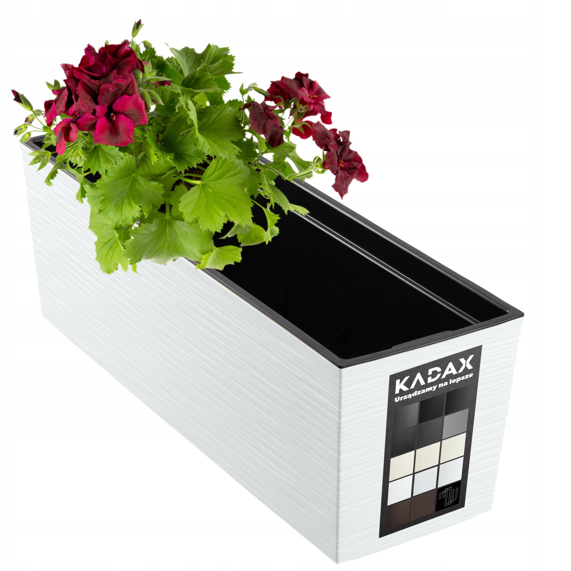 BALKONBLUMENTOPF mit Einsatz 56 cm, Weiß - Weiß, Kunststoff (18/56cm) - KADAX