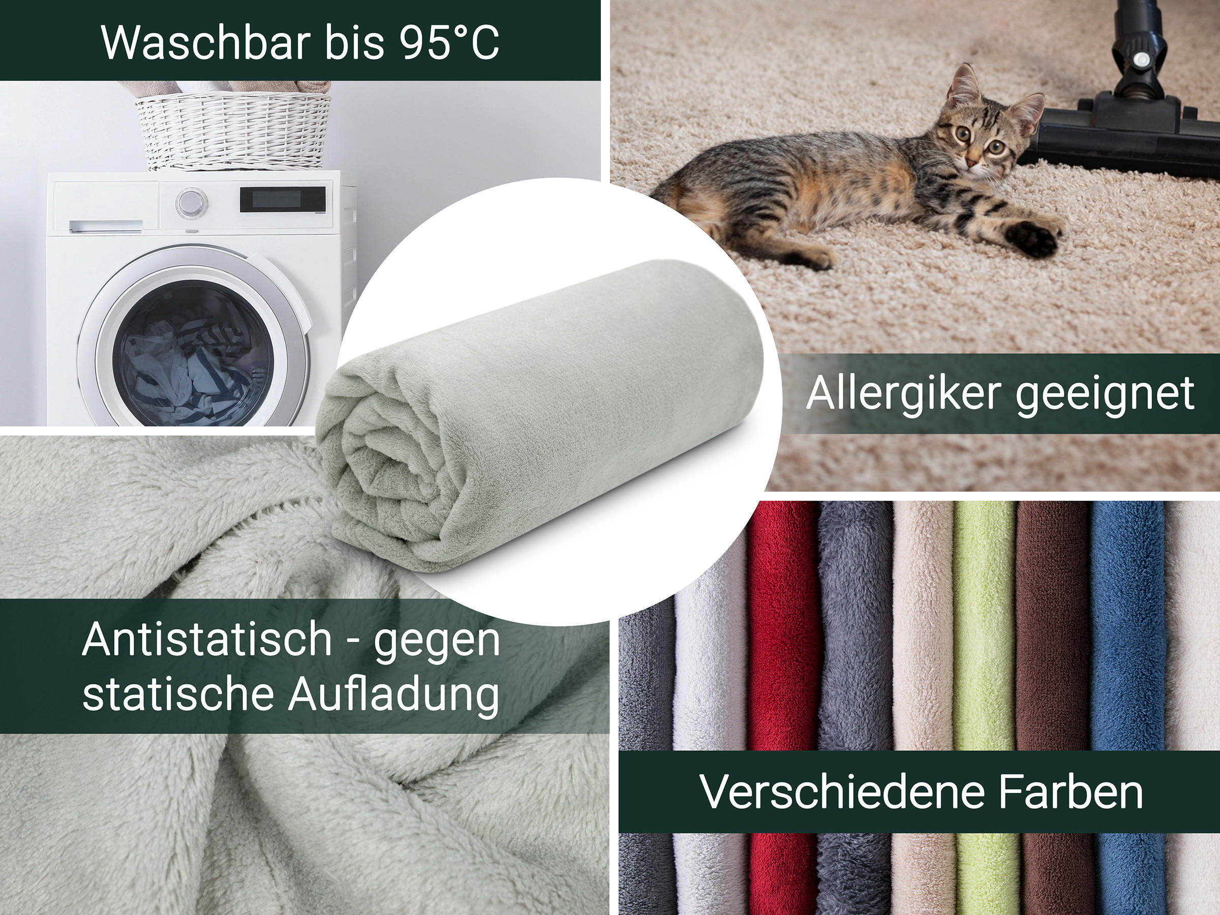 Zollner Kuscheldecke, Silber 220x240 cm