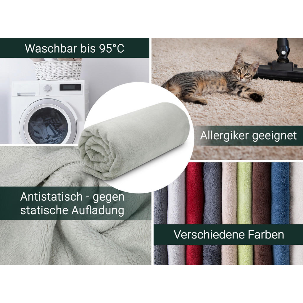Thumbnail - Zollner Kuscheldecke,, Silber, Textil, 150x200 cm, Oeko-Tex® Standard 100, Wohntextilien, Decken, Kuscheldecken