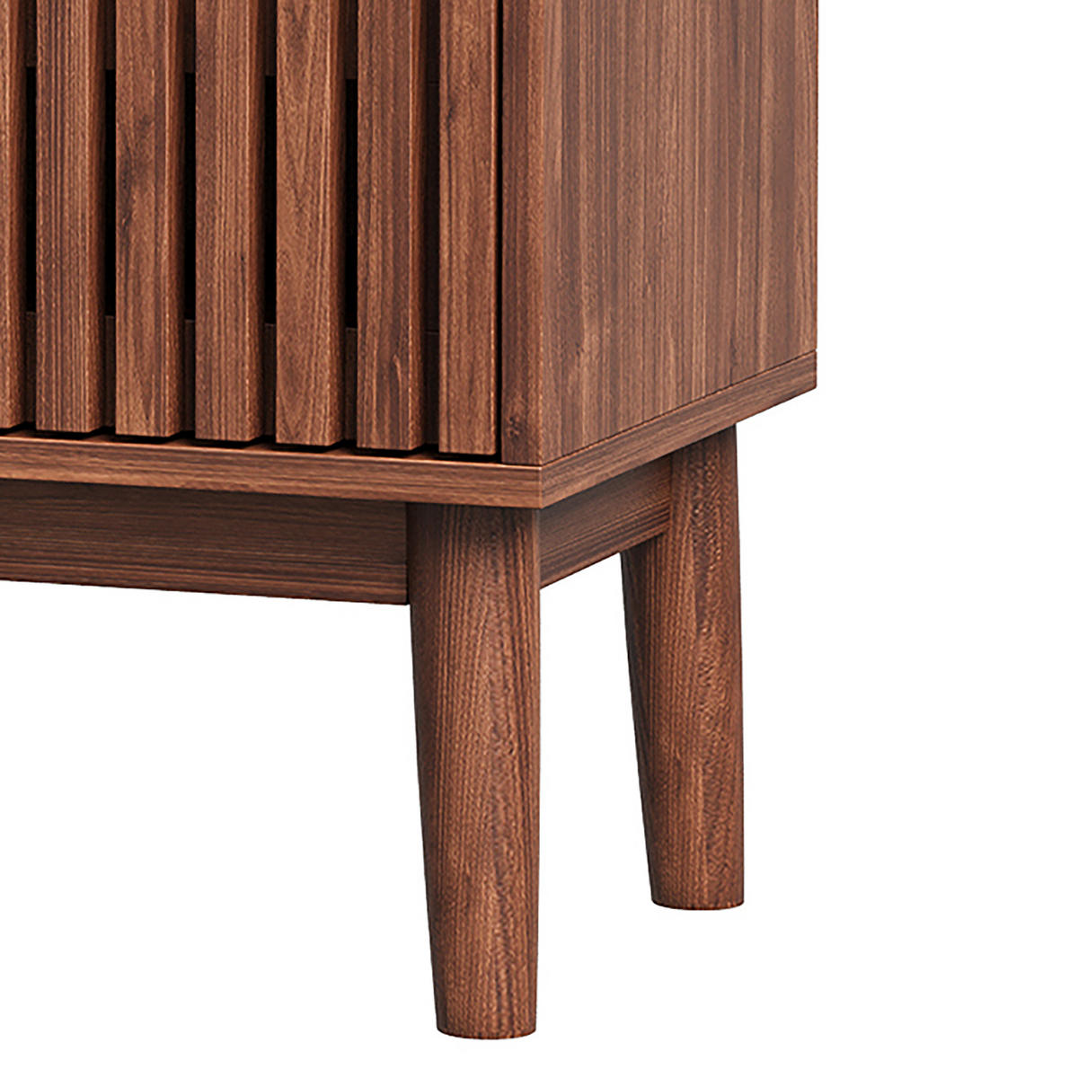 KOMMODE Lamellen-Design mit 4 Schubladen 60/34/91 cm Walnuss - Walnussfarben, Holzwerkstoff (60/91/34cm) - Creahappy