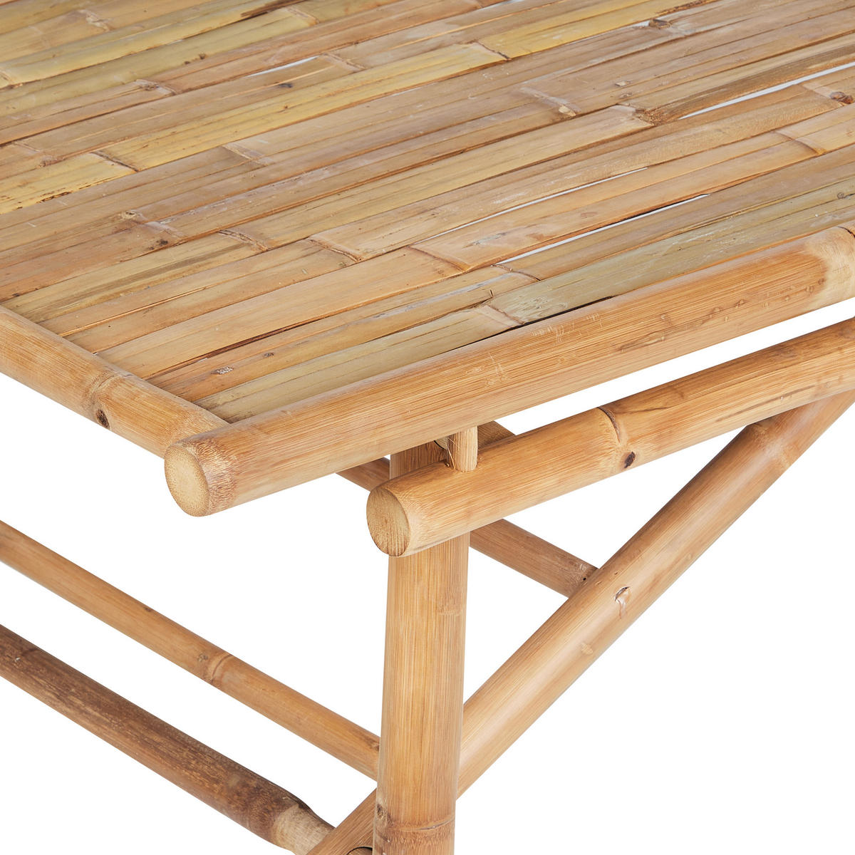 GARTENMÖBEL SET 4-Sitzer Bambusholz hellbraun Tindari - Hellbraun, Holz - Beliani