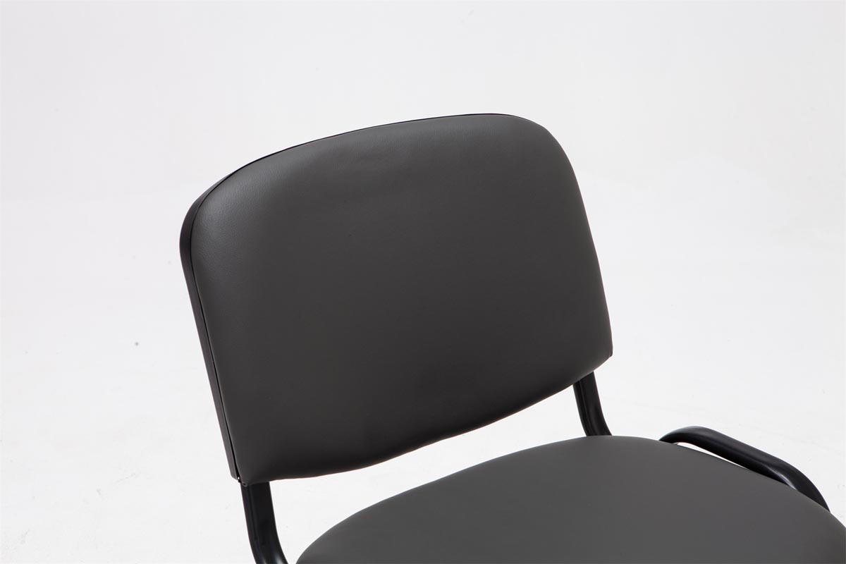 BESUCHERSTUHL Keen, Kunstleder mit Gestell Schwarz / Bezug Grau - Schwarz/Grau, Textil/Metall (54/79/48cm) - TPFLiving