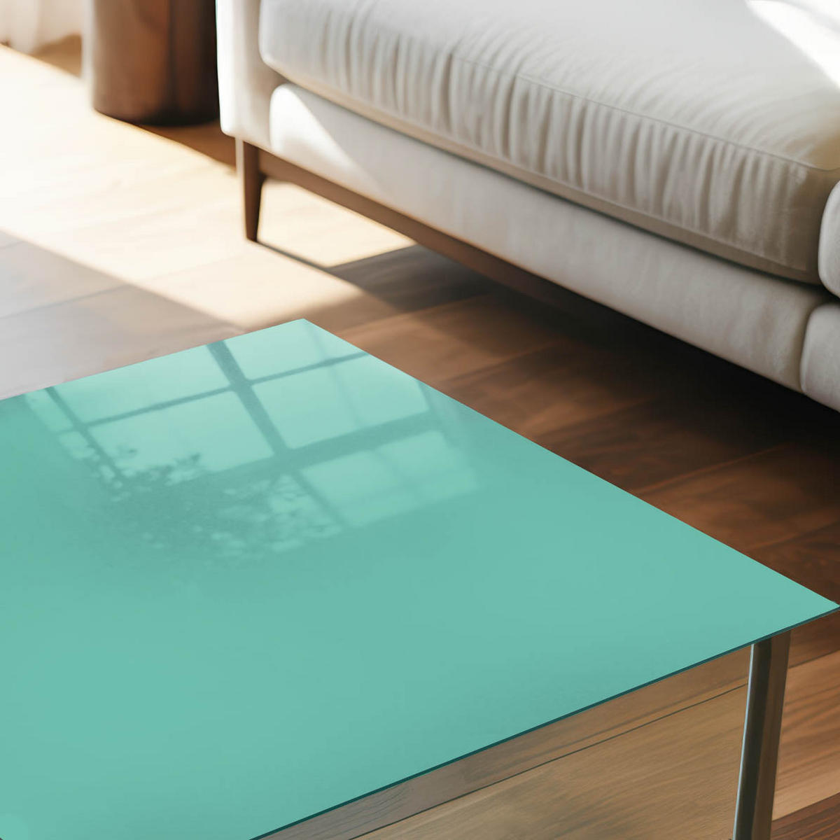 GLASPLATTE 80x60 cm – Starke Minze - Blau, Glas (0.4/80/60cm) - ArtPrintCave