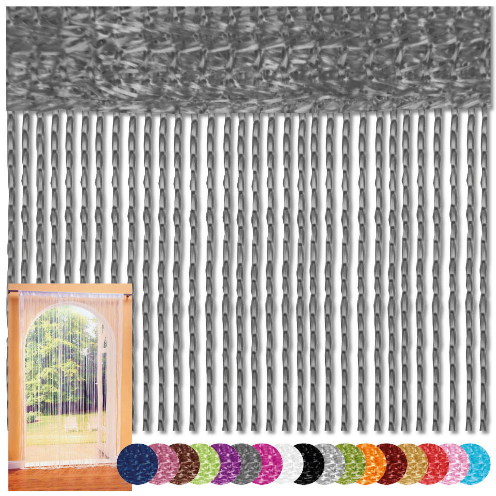 FADENVORHANG 90 cm x 240 cm Fadengardine (Anthrazit) Ideal als Insektenschutz oder Raumteiler - Anthrazit, Textil (90/240cm) - Bestlivings