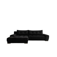 ECKSOFA WAVE Mit Schlaffunktion, Stoff SORO, Schwarz Links - Schwarz, Holz (105/281cm) - Kaiser Möbel