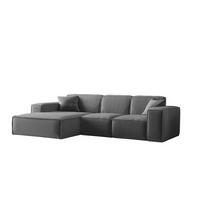 ECKSOFA Ottom Celes Premium Opera Velvet - Dunkelgrau, Holzwerkstoff/Textil (266/165cm) - Fun Möbel