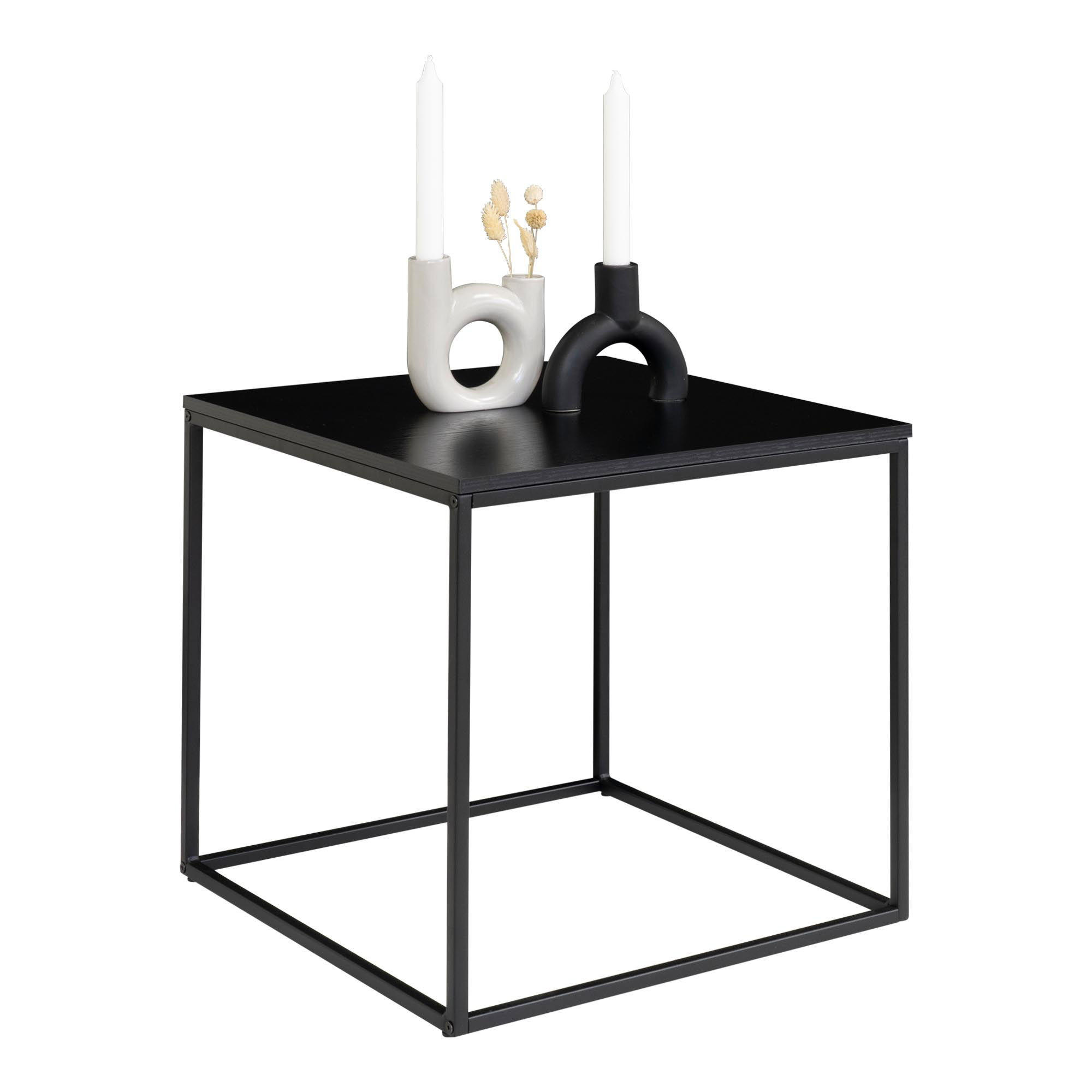 tinkaro Beistelltisch Schwarz 45x45x45 cm