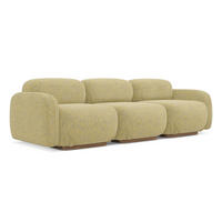 4-SITZER-SOFA Strukturstoff Stoff Gelb - Currygelb/Gelb, Holz/Textil (270/73/95cm) - Makamii