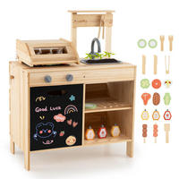 KINDERKÜCHE Outdoor Natur - Naturfarben, Holz (69/40/90cm) - COSTWAY