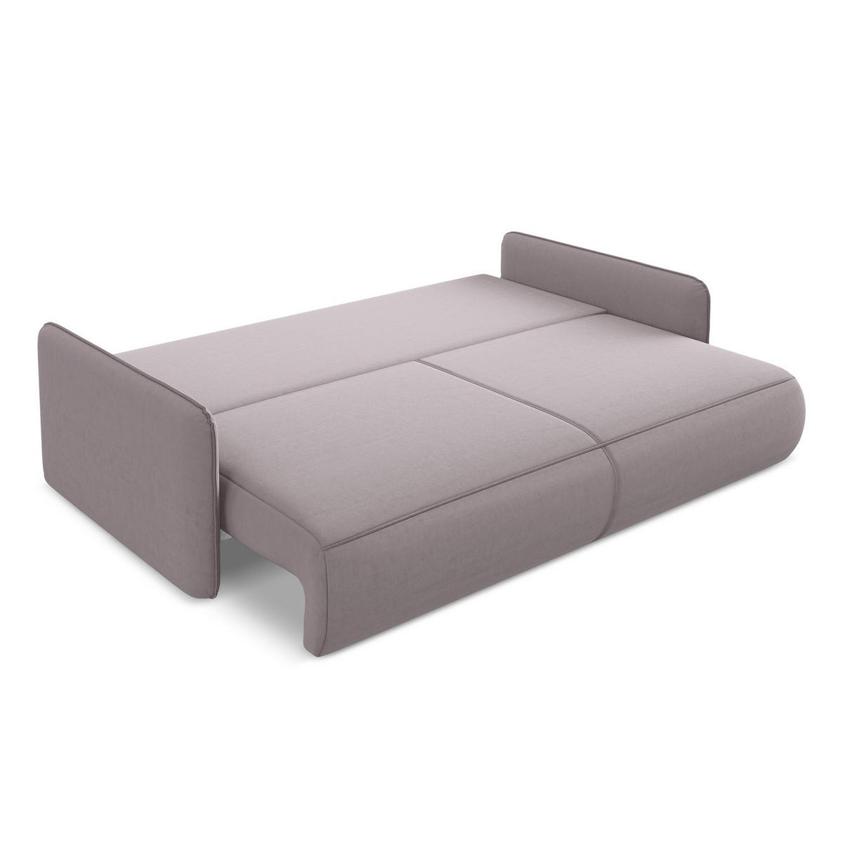 3-SITZER SOFA mit Schlaffunktion Samt Stoff Violett - Lila/Flieder, Kunststoff/Textil (216/86/105cm) - LaMiaSofa
