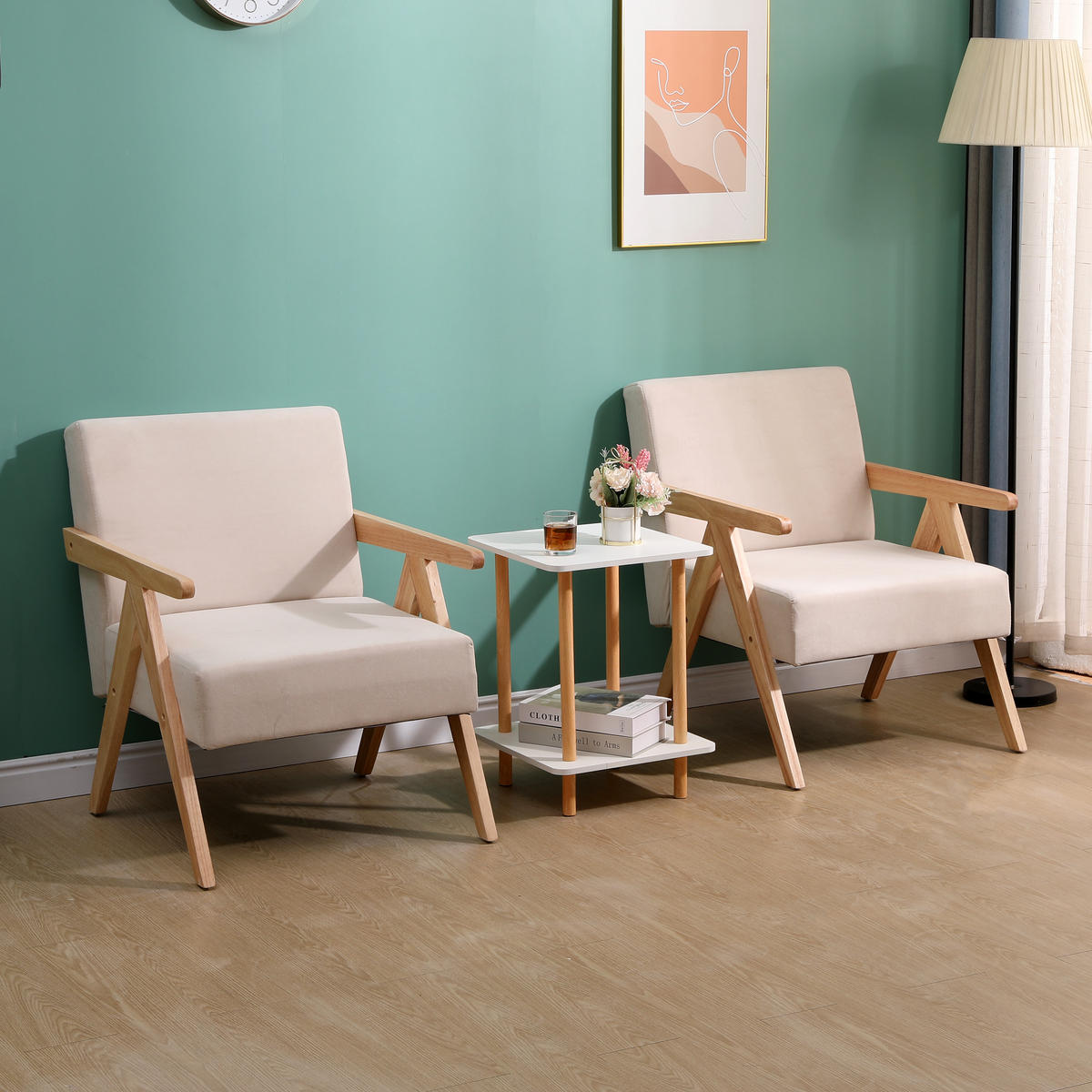 SESSEL Holz Beige - Beige, Holz (64/80/60cm) - Nordlys