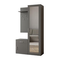 GARDEROBENSCHRANK Magnola Grau 100/180,5/35 cm – Modern, mit Spiegel und viel Stauraum - Grau, Holzwerkstoff/Kunststoff (100/180.5/35cm) - AX Living