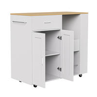 KÜCHENWAGEN rollbar 3 Ebenen Gewürzregal offen weiß - Weiß, Holz (46/92/102cm) - LEBENLANG