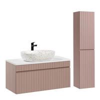 BADMÖBEL 100.4cm Zelie 2er-Set Rose - Pink, Holzwerkstoff (100.4/48/46cm) - Petits-meubles
