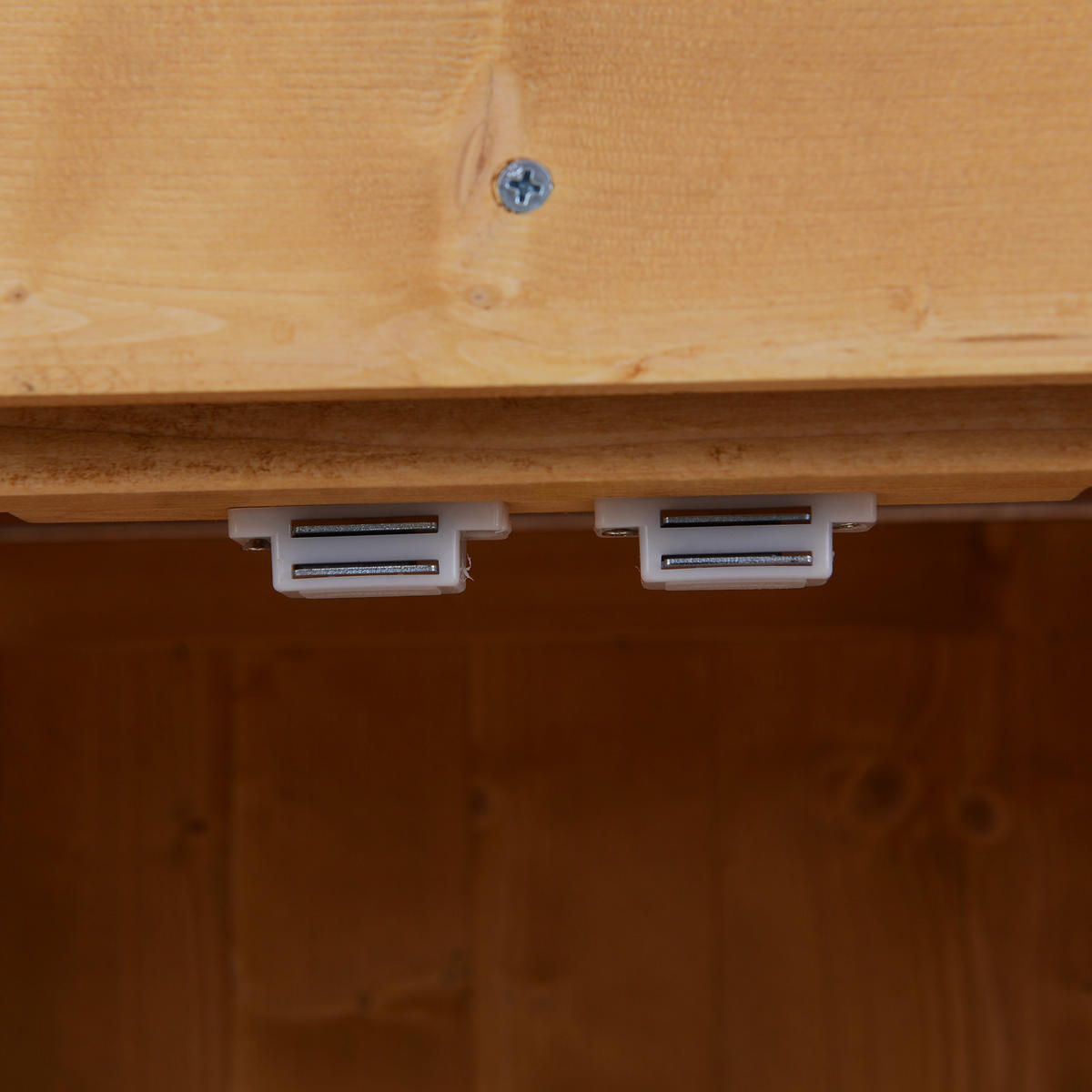 GARTENSCHRANK Geräteschuppen mit Doppeltür, 2 Fächern, wetterfest, Tannenholz, Natur - Fichtefarben, Holz (43/88/74cm) - Outsunny