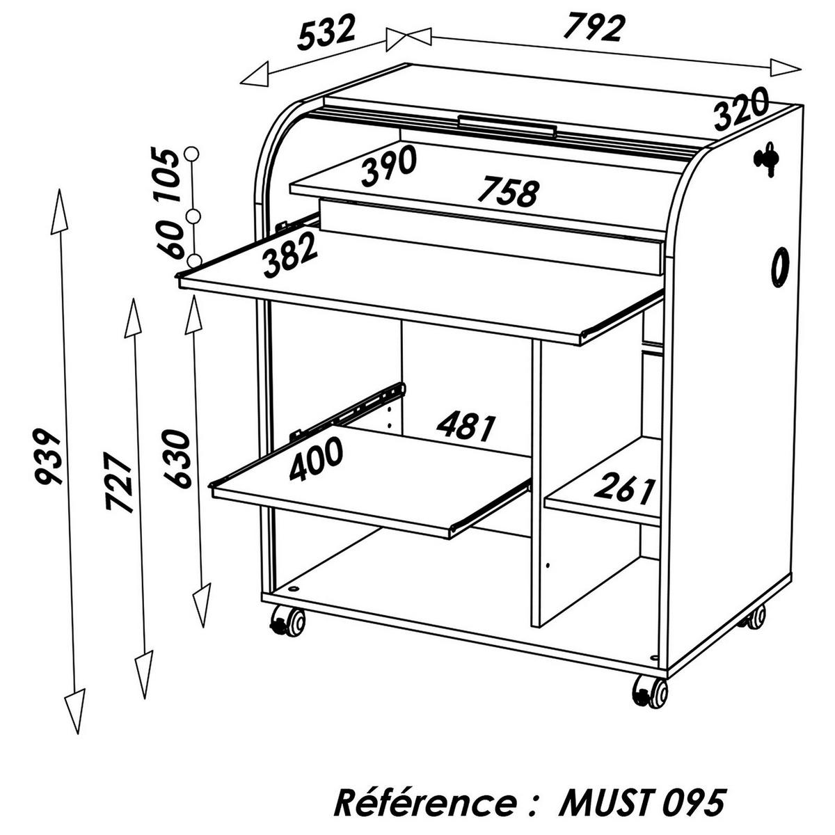SCHREIBTISCH 54/80/94 cm - Weiß, Holzwerkstoff (54/80/94cm) - Simmob