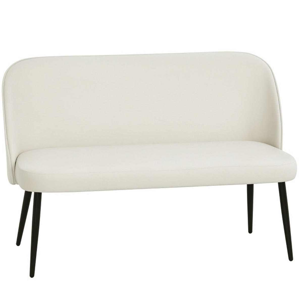 2-SITZER 127/63/84.5 cm Beige aus Metall und Eukalyptusholz mit samtartigem Bezug - Beige, Metall (63/84.5/127cm) - OKMYHOME