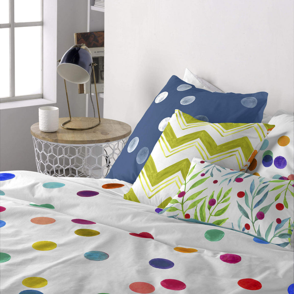 KISSENBEZUG confetti 60x60 cm mehrfarbig - Multicolor, Textil (60/60cm) - Happy Friday
