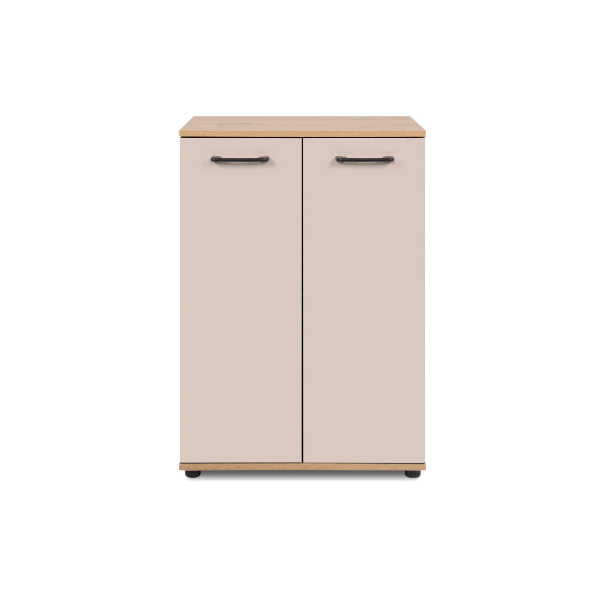 SIDEBOARD 2 Türen Eicheneffekt und Kaschmir 35/85,5/60 cm - Eschefarben, Holzwerkstoff (35/85.5/39.5cm) - Calicosy