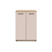 SIDEBOARD 2 Türen Eicheneffekt und Kaschmir 35/85,5/60 cm - Eschefarben, Holzwerkstoff (35/85.5/39.5cm) - Calicosy