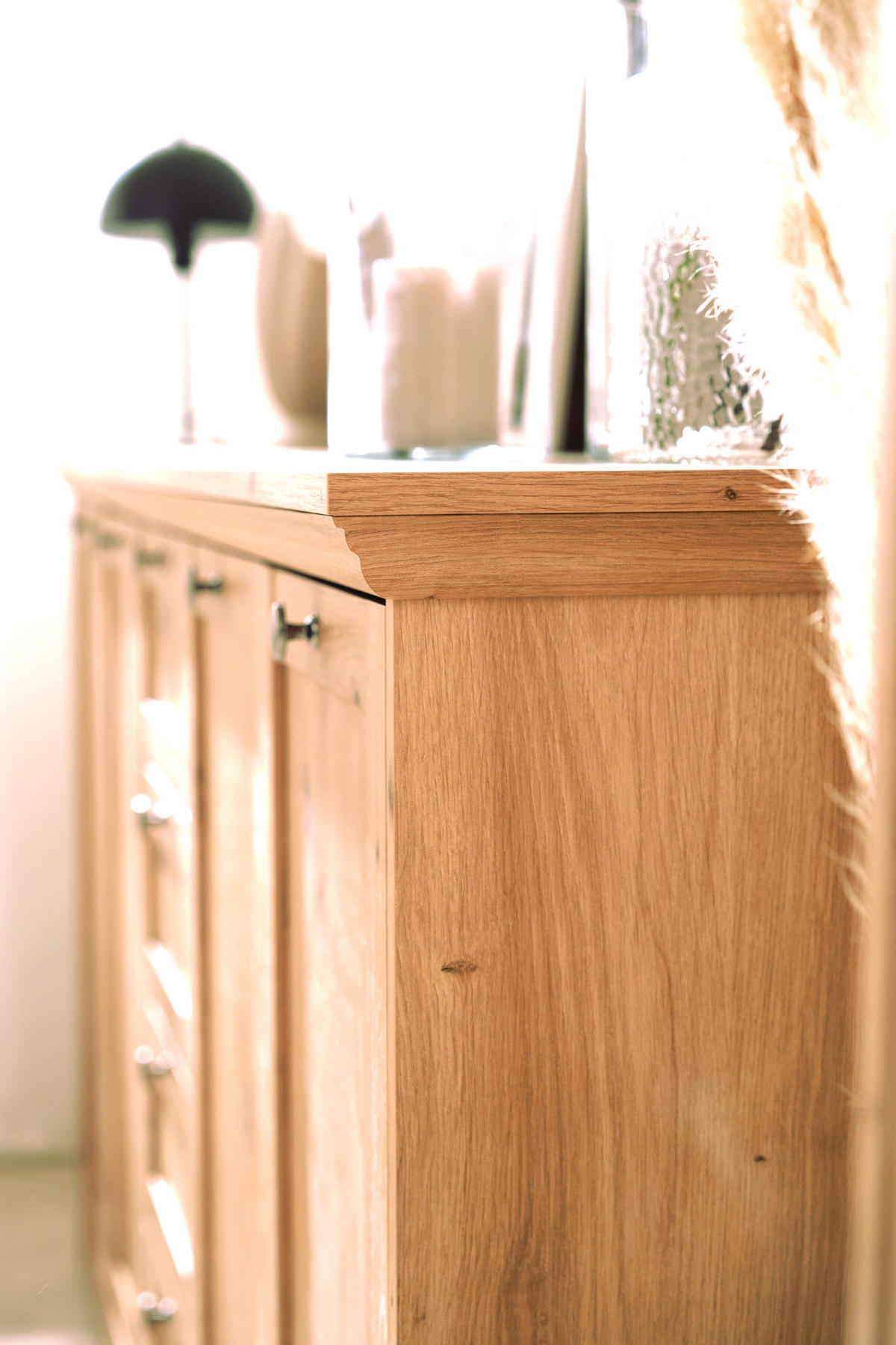 SIDEBOARD Eiche Artisan 200 cm Landhaus, Kommode mit viel Stauraum - Eichefarben/Silberfarben, Holzwerkstoff/Metall (200/90/40cm) - Furn.Design