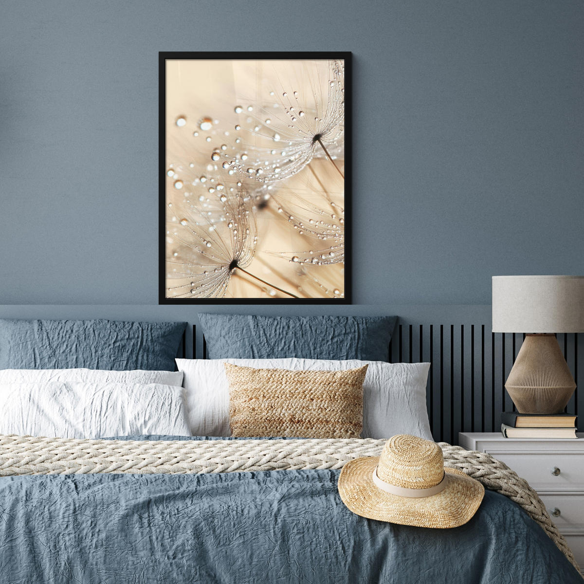 GERAHMTES BILD Löwenzahn - Abstrakt - Natur - Beige 60x80 cm - Braun, Papier (60/80cm) - MuchoWow